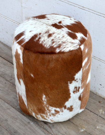 Four Corners Hair on hide leather stool