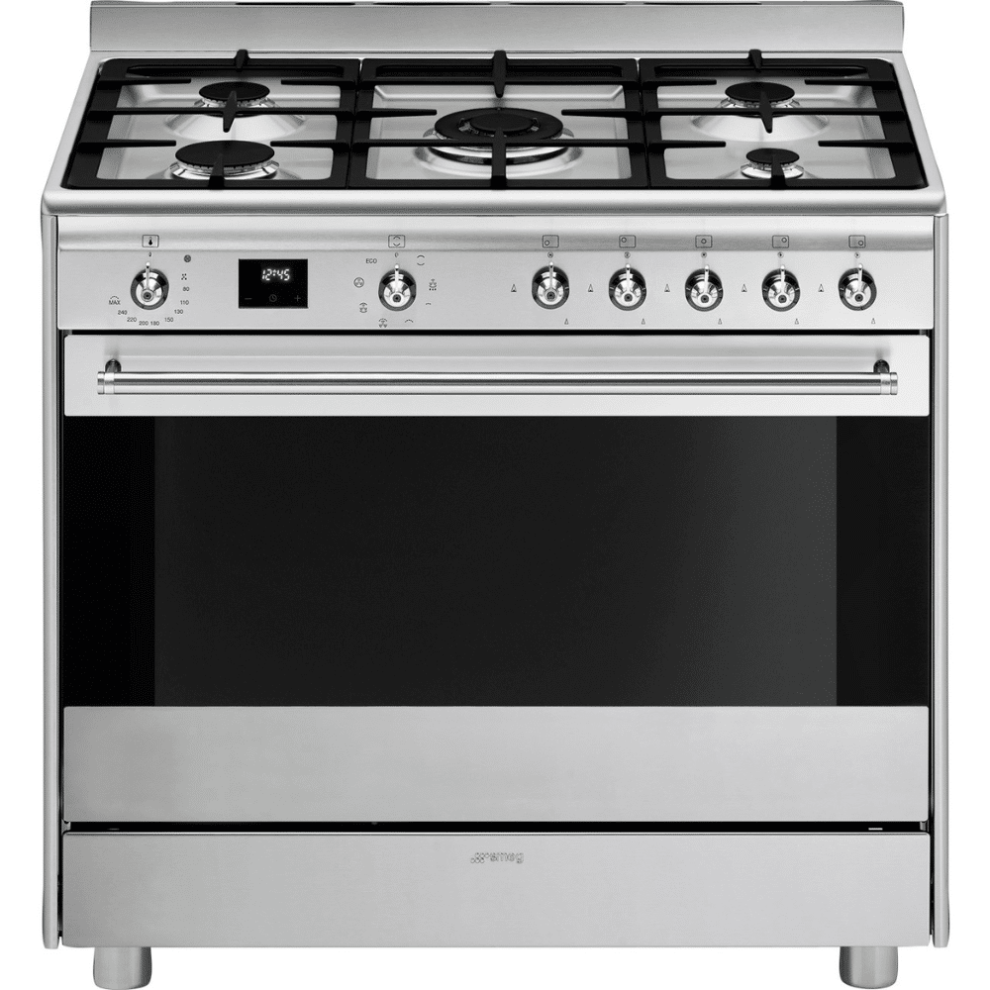 SMEG 90CM CONCERT GASELECTRIC STAINLESS STEEL COOKER (SSA91MAX2